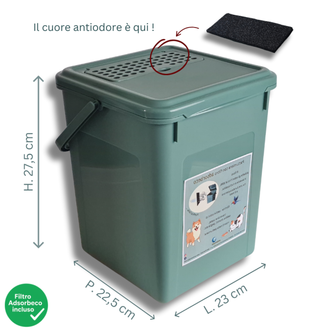 pattumiera antiodore 9 litri